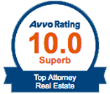 Avvo Rating 10.0 Top Attorney Real Estate Badge